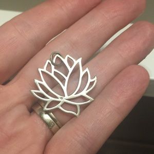 Sterling silver lotus pendant